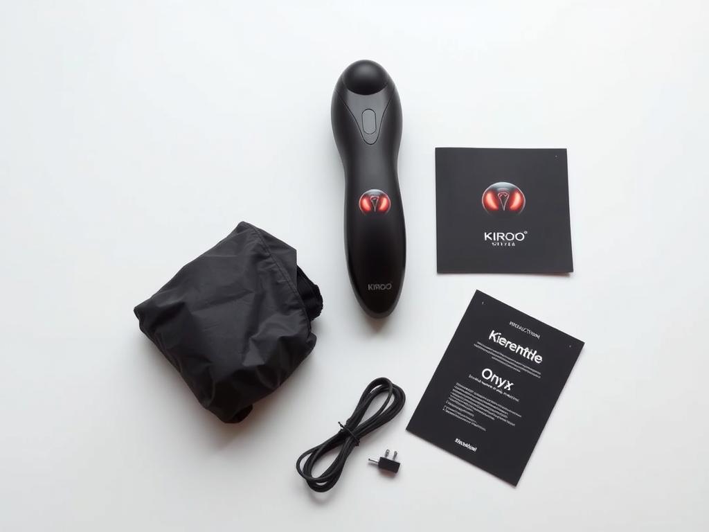 Kiiroo Onyx+ with its components and packaging