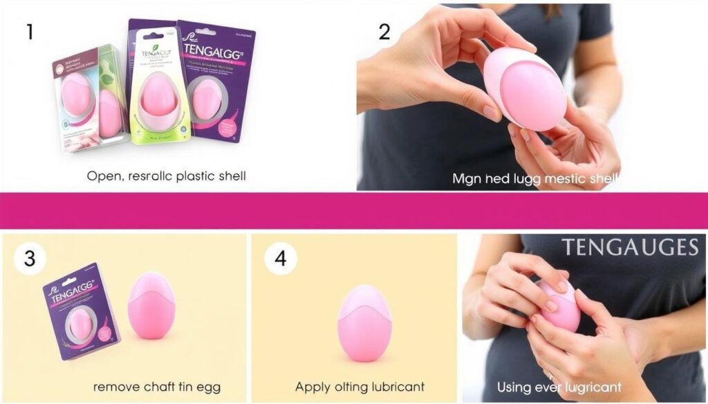 Step-by-step guide showing how to use a Tenga Egg