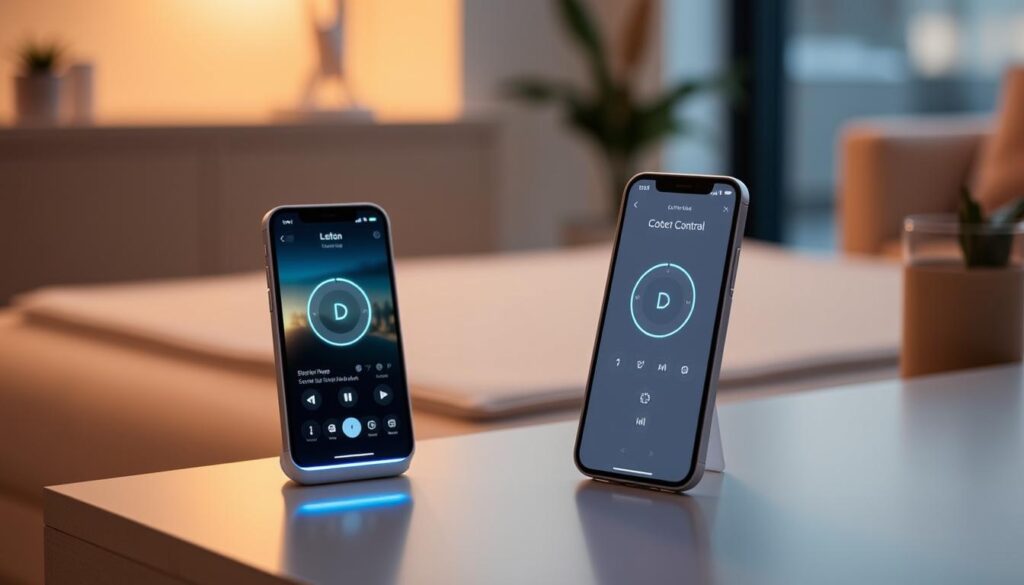 Lelo F2s with smartphone showing the app interface